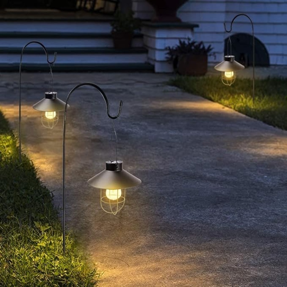Hanging Solar Lantern with Shepherd Hook 1-Pack